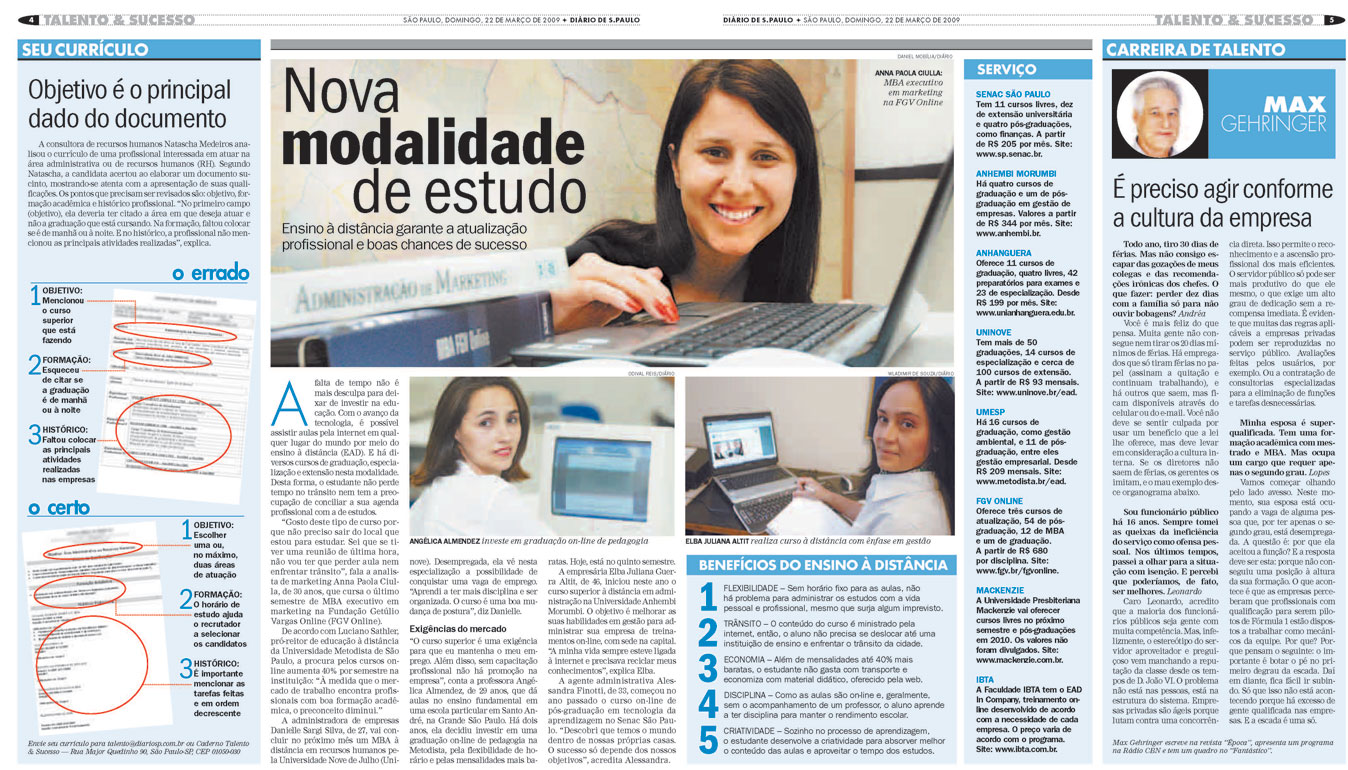 EAD Metodista é destaque em matéria do Diário de São Paulo