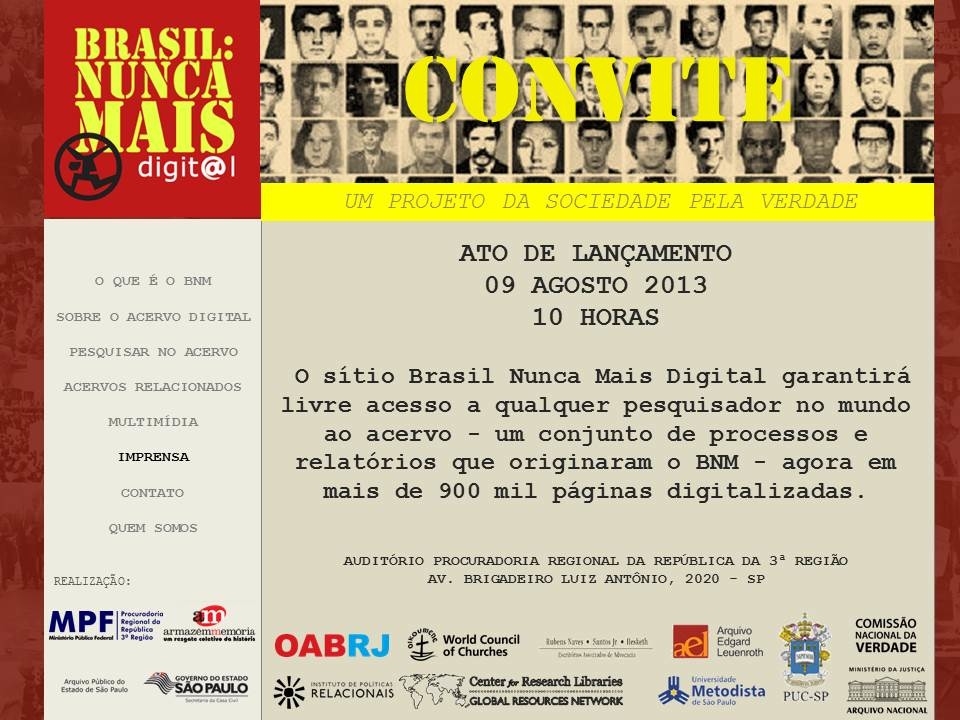 Site com acervo de processos da ditadura militar é lançado em parceria com a Metodista 