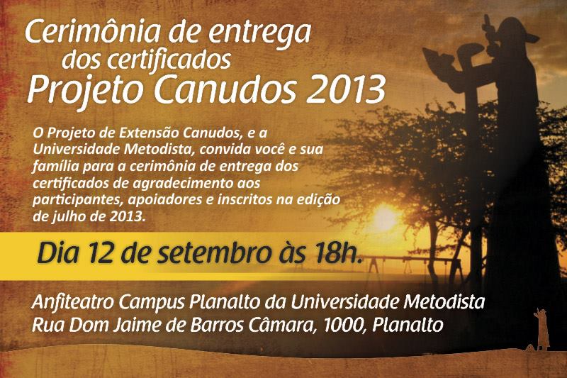 Participantes do Projeto Canudos recebem certificados nesta quinta-feira (12)