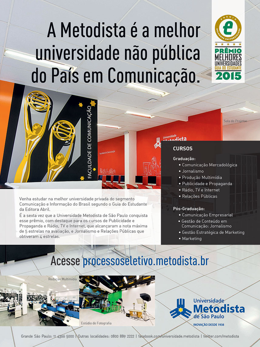 Metodista celebra conquistas em Comunicação com anúncio especial