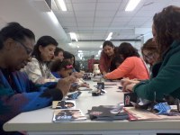Pais e familiares participam de café da manhã e oficina de arte