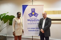 Professor Paulo Borges Campos Jr. recebe reitora da Universidade Metodista de Angola