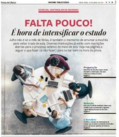Caderno especial da Folha de S.Paulo indica vestibular da Metodista