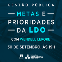 “Metas e prioridades da LDO” é tema de aula pública promovida pelo curso de Gestão Pública EaD