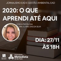 "2020: o que aprendi até aqui?" em debate na Metodista