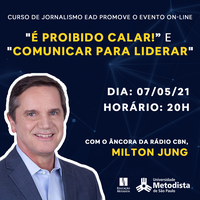 Jornalista Milton Jung fala sobre “É proibido calar” em 7 de maio
