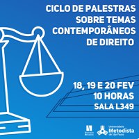 Curso de Direito promove mais um Ciclo de Palestras sobre Temas Contemporâneos