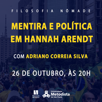 Curso de Filosofia promove a palestra "Mentira e Política em Hannah Arendt"