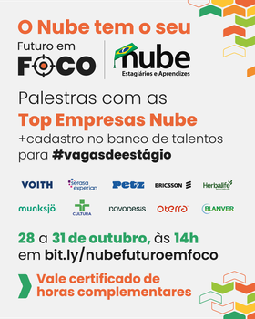 Evento “Futuro em Foco” do Nube oferece palestras gratuitas com grandes empresas Evento “Futuro em Foco” do Nube oferece palestras gratuitas com grandes empresas