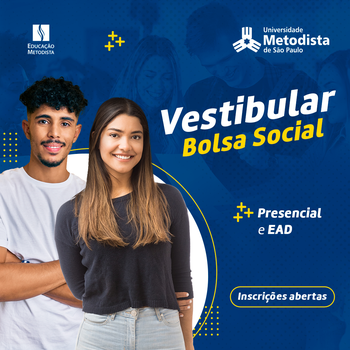 Inscrições abertas: Bolsa Social Metodista de até 100% em cursos presenciais e a distância para calouros
