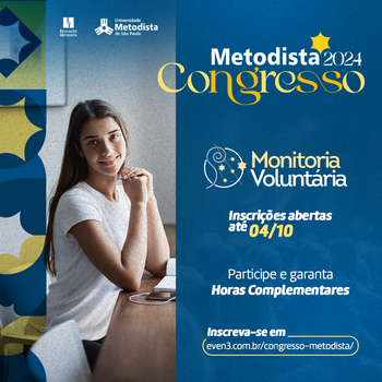 Inscrições abertas para monitoria no Congresso Metodista 2024 Inscrições abertas para monitoria no Congresso Metodista 2024