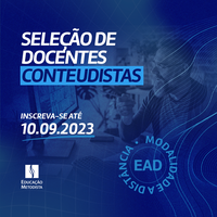Inscrições abertas para seleção de Docentes Conteudistas na modalidade a distância para 1° semestre de 2024