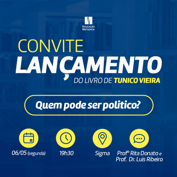 Metodista recebe lançamento de livro do professor Tunico Vieira Metodista recebe lançamento de livro do professor Tunico Vieira