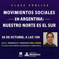 Núcleo de Formação Cidadã promove aula pública com tema: Movimentos sociais na Argentina: o nosso norte é o sul