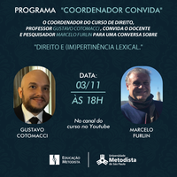 Programa Coordenador Convida aborda o tema "Direito e (im)pertinência lexical"