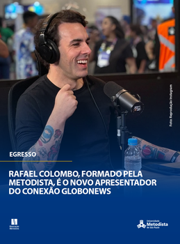 Rafael Colombo, formado pela Metodista, é o novo apresentador do Conexão GloboNews Rafael Colombo, formado pela Metodista, é o novo apresentador do Conexão GloboNews