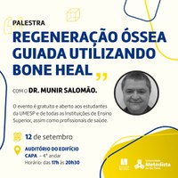 Regeneração óssea guiada utilizando "Bone Heal" é tema de palestra voltada a estudantes e profissionais de Odontologia