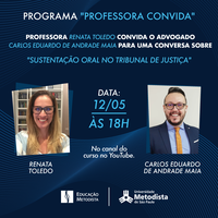 "Sustentação oral no Tribunal de Justiça" é tema de palestra do programa "Professora Convida"
